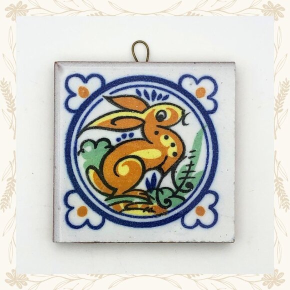 Hand-Painted Terracotta Tile – Rabbit - Picture 1 of 1